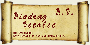 Miodrag Vitolić vizit kartica